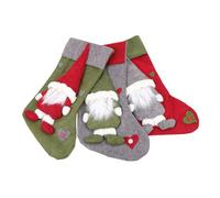 ULTECHNOVO 3pcs Bags Faceless Old Man Sock Pendants Xmas Decoration Red Green Gray for Tree Fireplace Wall Candy Storage