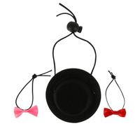 ULTECHNOVO 3pcs Bow Tie Guinea Pig Hat Comfortable Adjustable Buckle Polyester Pet Hats for Masquerades Suitable for Small Animals like Sugar Glider and Rats