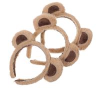 ULTECHNOVO 3pcs Brown Bear Ears Headband Set Cute Plush Cloth Hair Accessories with Fluffy Bear Ears for Women and Girls, Comfortable for Wearing for Party or Cosplay Makeup
