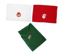 ULTECHNOVO 3pcs Christmas Embroidered Cotton Hand Towels Absorbent Multifunctional Face Cloths for Holiday Bathroom Kitchen Decor Festive Gift