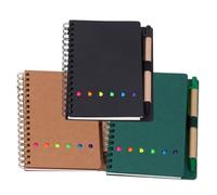 ULTECHNOVO 3Pcs Coil Notepad with Smooth Lined Pages for Office Writing and Note-taking School Stationery for Students and Work Includes Green Black and Brown Covers
