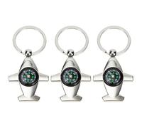 ULTECHNOVO 3pcs Compass Key Rings Alloy Key Chain Set for Briefcase and Suitcase Bag Decoration Creative Fashion Design