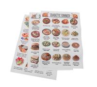 ULTECHNOVO 3pcs Diabetic Food List Poster Set with Low Diet Meal Planner and Prediabetes Guide Visual Kitchen Chart for Healthy Family Eating and Grocery Organization