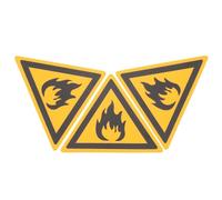 ULTECHNOVO 3pcs Flammable Hazard Warning Labels Fire Safety Warning Stickers Caution Flammable Signs Self-adhesive for Industrial Workplace Safety