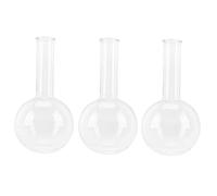 ULTECHNOVO 3pcs Glass Flask Distillation Flask Glass Joint Transparent Flask Glass Flat Bottom Flask Experiment Flask Transparent Science Flask Round Bottom Erlenmeyer Flask Glass Flask