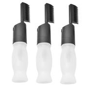 ULTECHNOVO 3pcs Hair Dye Root Comb Applicator Bottles with Scale and Angle Tip, Black Pet Hair Dyeing Tools for Hairdressing and Perming