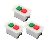 ULTECHNOVO 3pcs Heavy Duty Bench Drill Start Stop Switch, Machine Safety Pushbutton for Electric Drill Equipment, Flush Mount Motor Control Button for Industrial Grinder