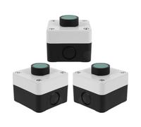 ULTECHNOVO 3pcs Industrial Metal Push Button Switch with Emergency Stop Function and Protective Cover for Starter Switch Stations and Commercial Doors in Commercial Settings, Enhancing Safety