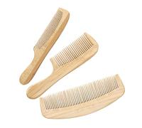 ULTECHNOVO 3pcs Long Bamboo and Comb Portable Massage Comb Fine Tooth Design for Braiding and Styling Hair for Women and Men