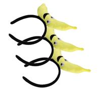 ULTECHNOVO 3pcs Plush Banana Headbands for Adults and Boys and Girls, Comfortable and Fade Resistant Colours, Unique Vibrant Design, for Luau and Themed Gatherings Party Accessories
