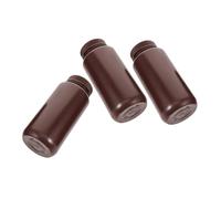 ULTECHNOVO 3pcs Refillable Sample Bottles with Lids 500ml Dark Plastic Storage Containers Laboratory Reagent Bottles for Medicine Liquid and Powder