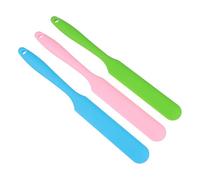 ULTECHNOVO 3pcs Reusable Wax Spatulas Silicone Waxing Applicator Non-stick Long Handle for Most People Hair Removal and Cleaning Random Color