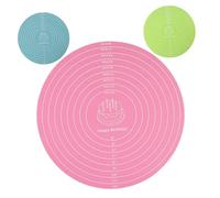 ULTECHNOVO 3pcs Round Silicone Baking Mats with Measurement Non-Slip Pastry Rolling Mat for Cake Decorating and Dough Rolling for Home and Professional Use