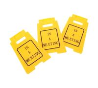 ULTECHNOVO 3pcs Small Funny Mini Office Status Signs for Door and Desk, Yellow Desktop Warning Plaques for Workplace and Team Meeting Decor, Office Decoration Accessories