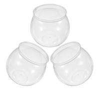 ULTECHNOVO 3pcs Small Plastic Fish Bowls Portable Desktop Fish Tank Made of Sturdy Pet Material, Practical and Not Easy to Break, for Wedding and Garden Decoration