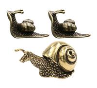 ULTECHNOVO 3pcs Solid Brass Snail Figurines Set - Small and Large Snail Sculptures for Office Desktop, Tea Pet Decorations, Brass Tabletop Craft for Home and Garden Accents