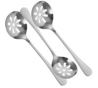 ULTECHNOVO 3pcs Stainless Steel Small Slotted Spoons Set, Ergonomic Kitchen Serving Utensils for Household Food Serving and Dining