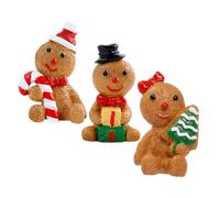 ULTECHNOVO 3pcs Tiny Gingerbread Men Gingerbread Mini Figures Xmas Tabletop Decoration Xmas Table Centerpiece