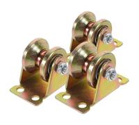 ULTECHNOVO 3pcs V-shaped Steel Pulley Wheels 30mm Diameter with Bearing Heavy Duty Cable Pulley Blocks for Ceiling Mount and Rope Traction in Industrial Lifting and Material Handling