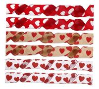 ULTECHNOVO 3pcs Valentines Day Ribbon Set 1M White Red Heart Natural Burlap Ribbon for Valentine Crafts and DIY Decorations