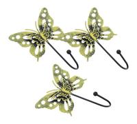 ULTECHNOVO 3pcs Vintage Retro Iron Butterfly Shaped Wall Mounted Hooks with Heavy Duty Storage Function and Chic Butterfly Motif, Suitable for Hanging Hats, Towels, Bags in Hallway