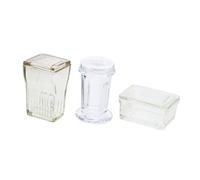 ULTECHNOVO 3sets Round Lid Glass Staining Tank Staining Jar for Labs and Research High Borosilicate Glass Easy to Clean for Slide Preparation and Experiments