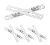 ULTECHNOVO 4 Pairs Metal Bed Frame Hinge Buckle Bed Rail Brackets Replacement Parts