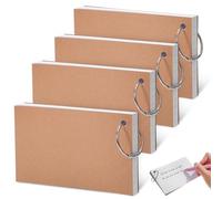 ULTECHNOVO 4 Pcs Blank Cards Note Cards Ring Bound Lined Paper Sheets Portable Vocabulary Building for School and Office