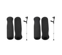 ULTECHNOVO 4 Pcs Crutch Handle Covers Foam Walker Hand Grips Soft Cushion Covers for Wheelchair Rollator Cane Elbow Crutches Accessories Black