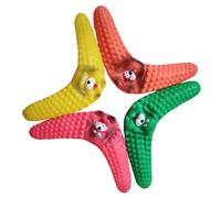 ULTECHNOVO 4 Pcs Dog Chewing Plaything Rubber Cartoon Shape Funny Cute Teeth Cleaning Chew for Pet Outdoor Playthings Supplies Random Color