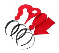 ULTECHNOVO 4 Pcs Lightweight and Portable Arrowhead and Exclamation Mark Hairbands for Women, Red Cloth and Plastic Material Headbands for Masquerade and Birthday Parties