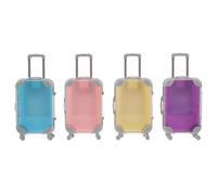ULTECHNOVO 4 Pcs Mini Suitcase Candy Boxes Plastic Jewelry Organizer with Stylish Appearance and Easy Portability, for Weddings and Birthdays, Protecting Valuables with Miniature Luggage