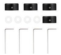 ULTECHNOVO 4 Sets Black Aluminium Alloy Footswitch Protection Caps for Guitar Effect Pedals, Pedal Footswitch Topper Button Covers Providing Comprehensive Protection and Sturdy Performance