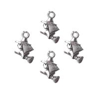 ULTECHNOVO 40pc Silver Alloy Witch Shape Pendants for Necklace DIY Jewelry Making Crafting Accessories Mini Witch Charms Suitable for Arts and Crafts Projects