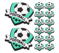 ULTECHNOVO 40pcs Green Soccer Pencil Clips Made of Sturdy Pvc with Clip on Feature and Resist Deformation, for Students and Sports Fans as Classroom Prize Or Back to School Supplies