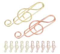 ULTECHNOVO 40pcs Metal Music Note Paper Clips with Large Capacity and Lightweight Design, Cute Musical Note Shape for Diaries and School Use, Creative Cartoon Style Fancy Paper Clips