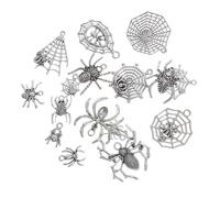 ULTECHNOVO 48pcs Halloween Spider Charms for Jewelry Making with Intricate Spider and Web Pendants Lightweight Mini Spooky Elements for DIY Crafts Bracelets Necklaces and Party Decorations