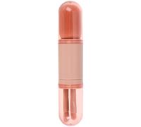 ULTECHNOVO 4in1 Portable Makeup Brush Set for Women, Multifunctional Design with Cover, Artificial Fiber and Metal Materials, the Go Touchups and Travel, Cute Rose Blush and Eyeshadow