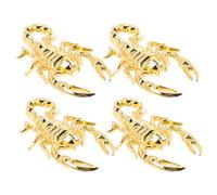 ULTECHNOVO 4pcs 3d Metal Scorpion Car Stickers Decals Set Gold Color Car Exterior Decorative Badges for Men and Women for Vehicle Body Decoration