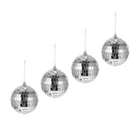 ULTECHNOVO 4pcs 8cm Glass Reflective Spheres Mirror Balls Small Disco Ball Set for 90s Party Decorations, Bar and Stage Performance Decor, Cake Table Centerpiece Ornaments
