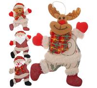 ULTECHNOVO 4pcs Christmas Hanging Ornaments, Xmas Tree Decor, Fabric Handmade Cute Santa Claus Snowman Deer Bear, Christmas Tree Decoration, Party