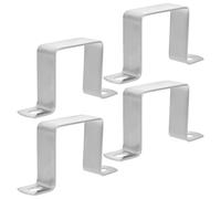 ULTECHNOVO 4pcs Clip Holder Tube Clamp Mounting Bracket 304 Stainless Steel Silver Square Shape Heavy Duty Support Withstand Strong Winds Outdoor Use