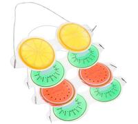 ULTECHNOVO 4pcs Cooling Gel Eye Masks for Reusable PVC Eye Covers Mixed Fruit Patterns for Fatigue Relief