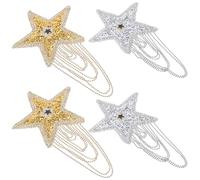 ULTECHNOVO 4pcs DIY Iron Star Rhinestone Patches for Shirts and Bags, Decorative Compact Coat Patches with Radiant Tassel Design, for Sewing and Clothes Repair