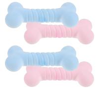 ULTECHNOVO 4pcs Dog Bones Chewing Stick Interactive Training Dog Supply Sturdy Tpr Rubber with Anti-bite Surface Unique Shape for Puppy Teething and Weight Management