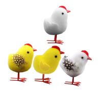 ULTECHNOVO 4pcs Easter Chicken Adornment Simulation Yellow and White Chick Decorative Props for Home Office Garden Festival Party Fine Workmanship and Friendly
