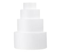 ULTECHNOVO 4pcs Foam Cake Molds Set, White Foam Cake Dummies with 4”-10cmx5cm, 6”-15cmx7cm, 8”-20cmx10cm, 10”-25cmx12cm for Wedding Display, Party Decoration and DIY Craft Baking