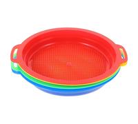 ULTECHNOVO 4pcs Garden Sieve Plastic Soil Sifter Mesh Screen Sieve Sifting Pan Riddle with Handles Soil Filter for Small Gravel Soil Sand （8.84 in）