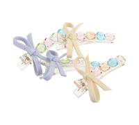 ULTECHNOVO 4pcs Heart-shaped Crystal Hair Clip Tiny Bows Mini Clips for Girls Cute Bow Hair for Women for Valentine Day Braided Crystal Beads Bowknot Barrettes Daily Use Travel-friendly