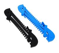ULTECHNOVO 4pcs Ice Skate Guards Adjustable PVC Covers for Adults | Black and Blue Pack, Fits Ice Blades, Figure Skating Use, Comfortable Fit, Slip Reduction